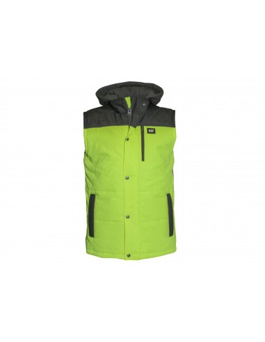 Caterpillar Mens Comfortable Durable Hi Vis Hooded Work Vest en ligne des produits 