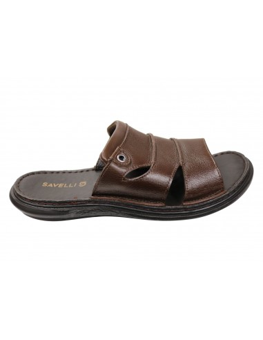 Savelli Kev Mens Comfortable Leather Slides Sandals Made In Brazil à prix réduit toute l'année