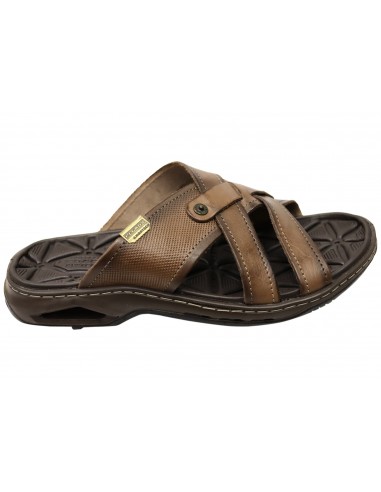 Pegada Carvo Mens Comfortable Leather Slides Sandals Made In Brazil paiement sécurisé