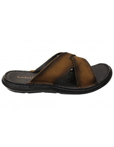 Savelli Kobes Mens Leather Comfort Slide Sandals Made In Brazil Amélioration de cerveau avec